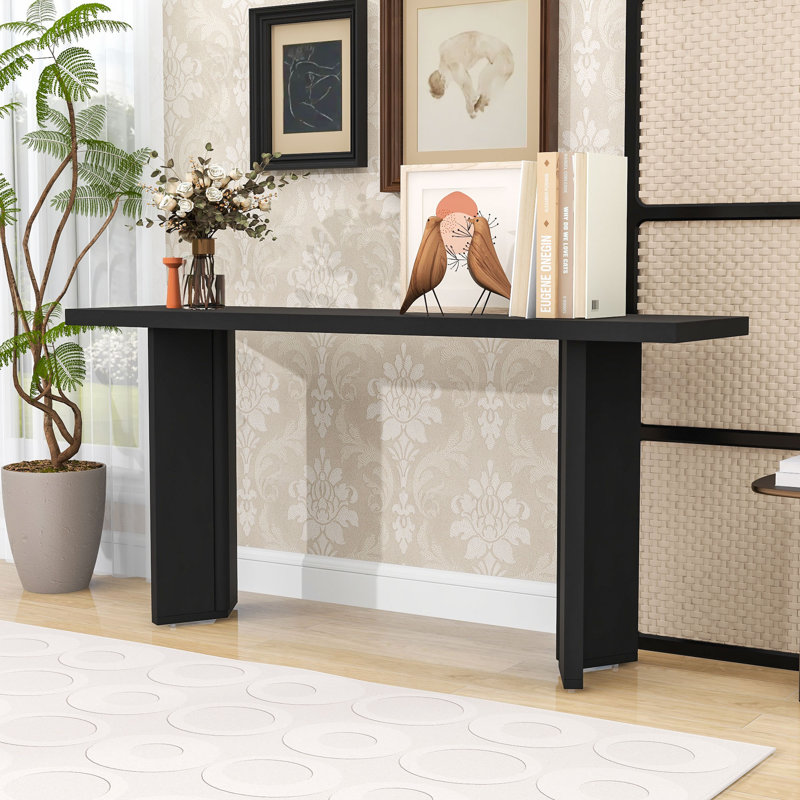 Console moderne avec pieds géométriques, Noir
