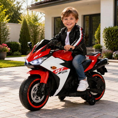 Motocyclette électrique Alex / motocyclette jouets pour enfants / voiture électrique pour enfants / jouets électriques pour enfants pendant 3 4 5 6 ans avec roues d'entraînement / commande manuelle des gaz / conduite à la main / roues d'éclairage