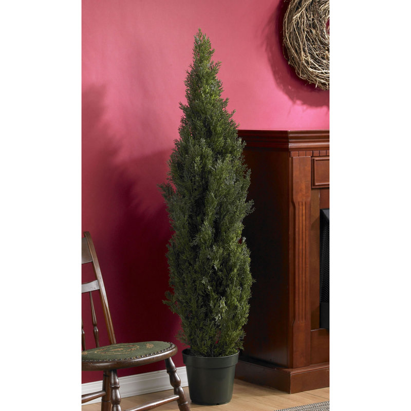Cèdre artificiel en pot, H 60 po x l 19 po x P 19 po