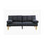 Ensemble de canapé modulaire en polyfibre noir 2 pièces