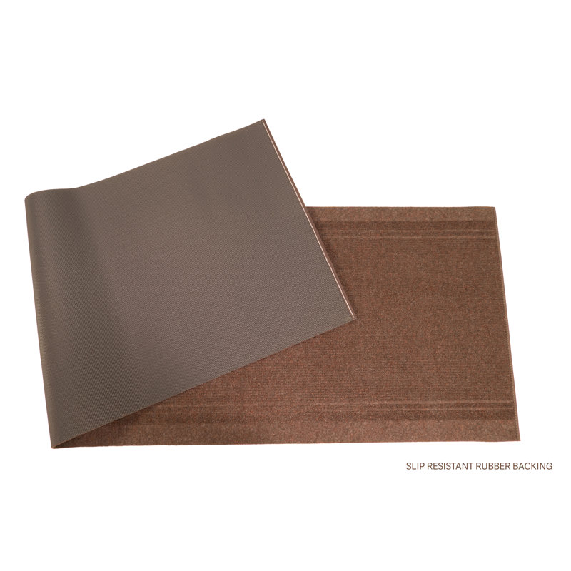 Light Weight Indoor / Outdoor Slip Resistant Brown Runner Rug, Runner 2'2" x 6'