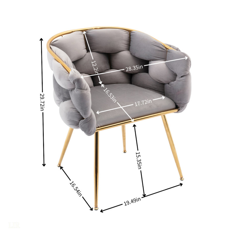 Hummera Upholstered Accent Chair, Gray Velvet, 1