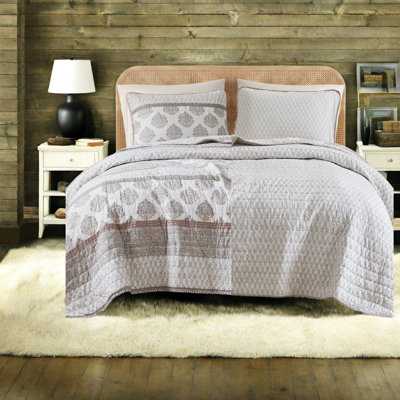 Cotton Geometric and Block Print Quilt Set