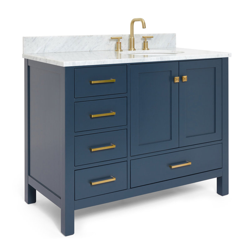 Ensemble de meuble-lavabo simple 43 po Flynt, Bleu minuit