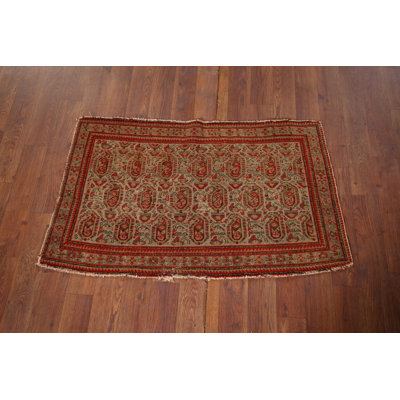 Pre-1900 Antique Vegetable Dye Traditional Rug 2x3