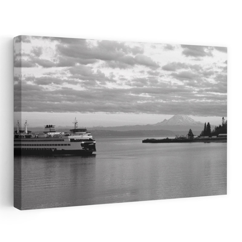 Ferry dans la mer, île de Bainbridge, Seattle, État de Washington, États-Unis, H 40 po x l 60 po