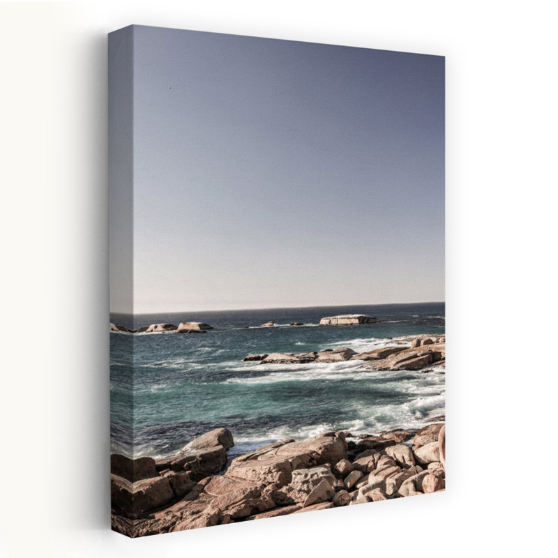 Art contemporain, art côtier paisible et minimaliste, H 24 po x l 16 po