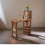 Table de bar vintage en bois massif avec support à vin et porte-verre-983157478