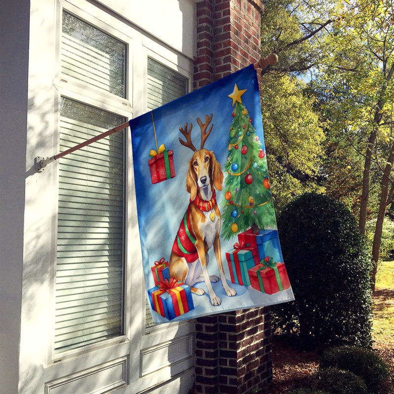 Drapeau de Noël maison de renne, Lévrier persan