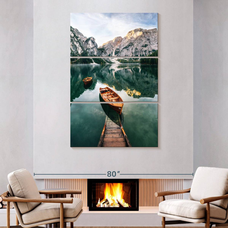 Quai Alvord Lake Braies, H 74 po x l 48 po