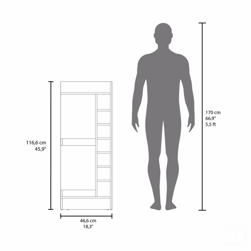 Bar, 16 tablettes, 45.9" H x 39.4" W x 18.3" D, Brun