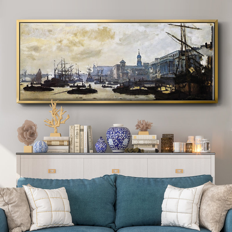 Le port de Londres, 1871 - Toile encadrée