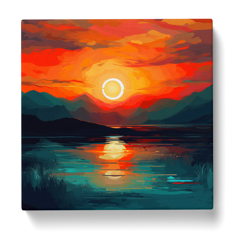 Sunset Digital Art No.1 - Wrapped Canvas, 35cm H x 35cm W x 3cm D