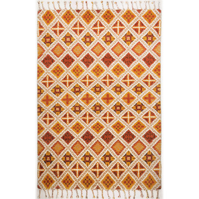 Mick Geometric Wool Hand Woven Area Rug