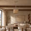 Luminaire suspendu simple avec abat-jour en rotin, couleur nickel sable