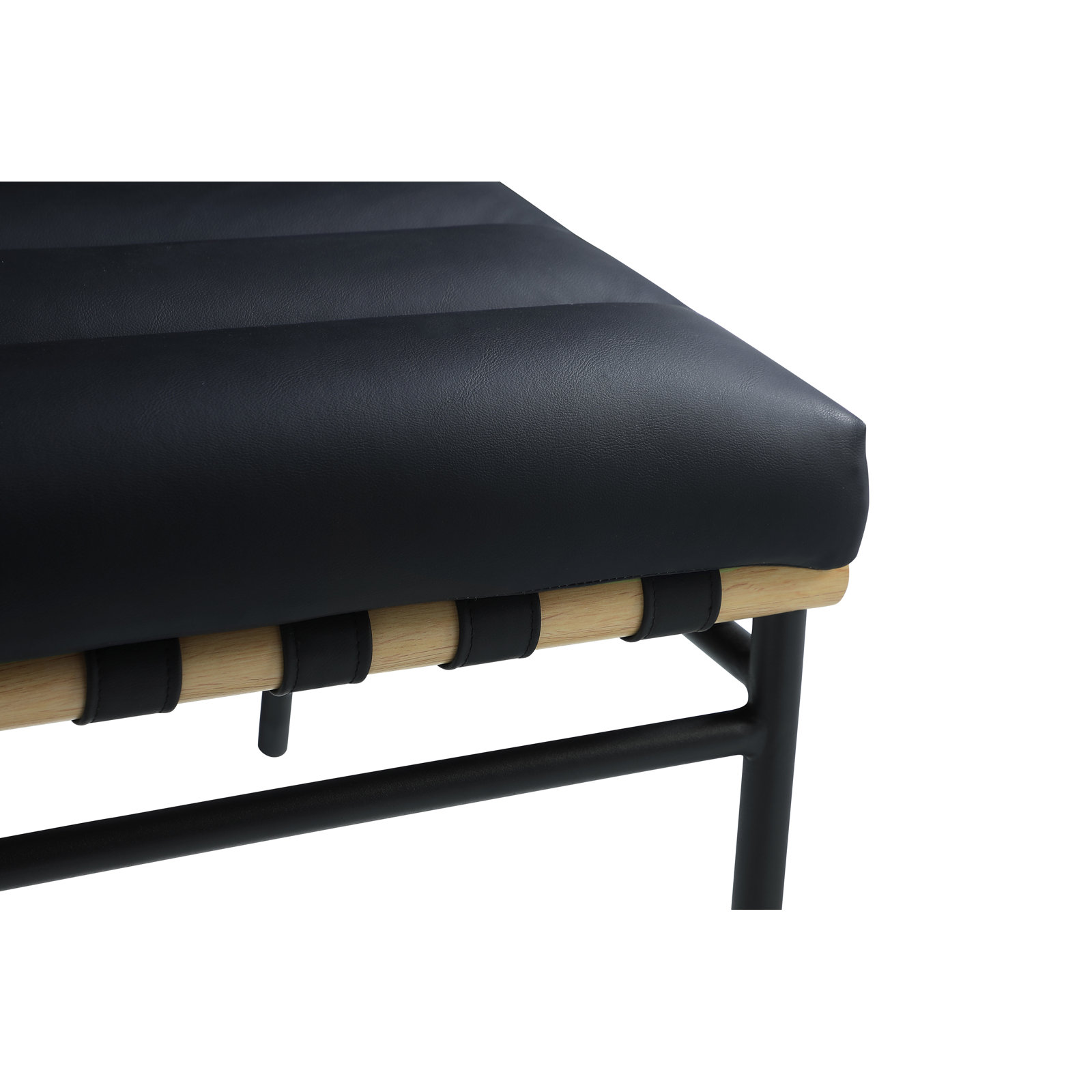 Vincentas Dining Chair, Black Vegan Leather
