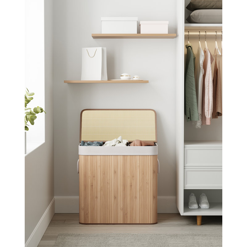 Bamboo Laundry Sorter with Handles, Natural