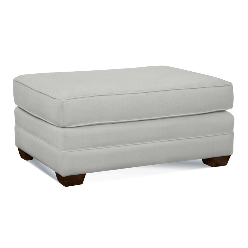 Bedford Upholstered Ottoman, Coffee , Light Blue and White Stripe; 0256-54