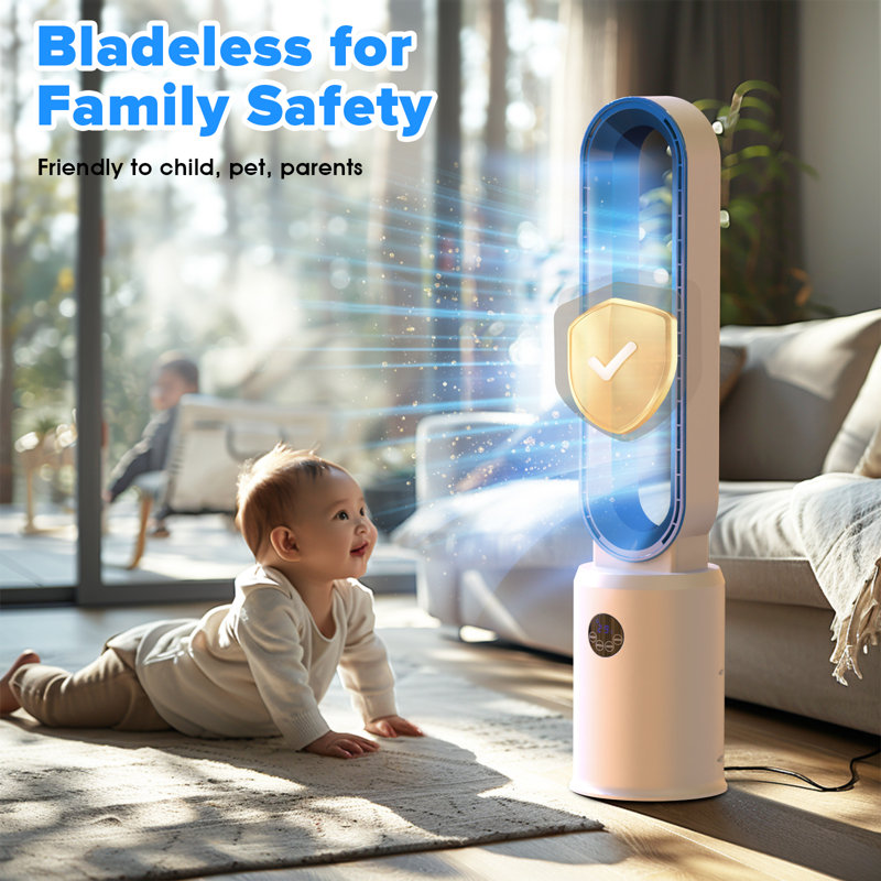 Advwin 38In Bladeless Tower Fan,  Bladeless Fan with Remote, Air Circulator Cooling Fan for Indoor Use, 24 Speeds Settings, 12 Timer, Quiet Oscillating Fan for Home Bedroom