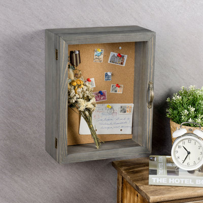 Earleton Grey Solid Wood Storage Shadow Box Picture Frame