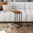 24.9'' C-Table End Table with Solid Wood Top and Steel Base for Sofa, Bed Side-882125711