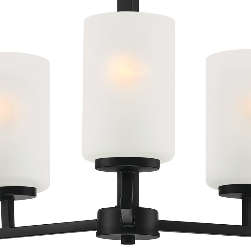 Charvic Sputnik Cylinder Chandelier, Matte Black, 16" H X 16" W X 16" D, 3 Lights