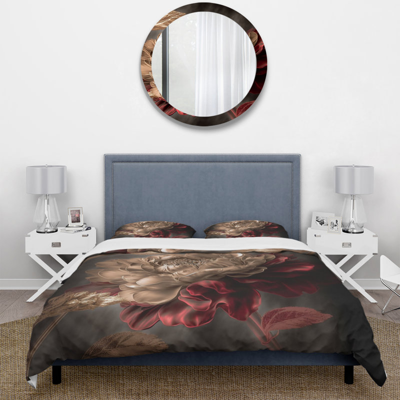 Ensemble de housse de couette Gilded Rose Vintage Glam V Bedding, Housse de couette simple + 1 taie décorative stan