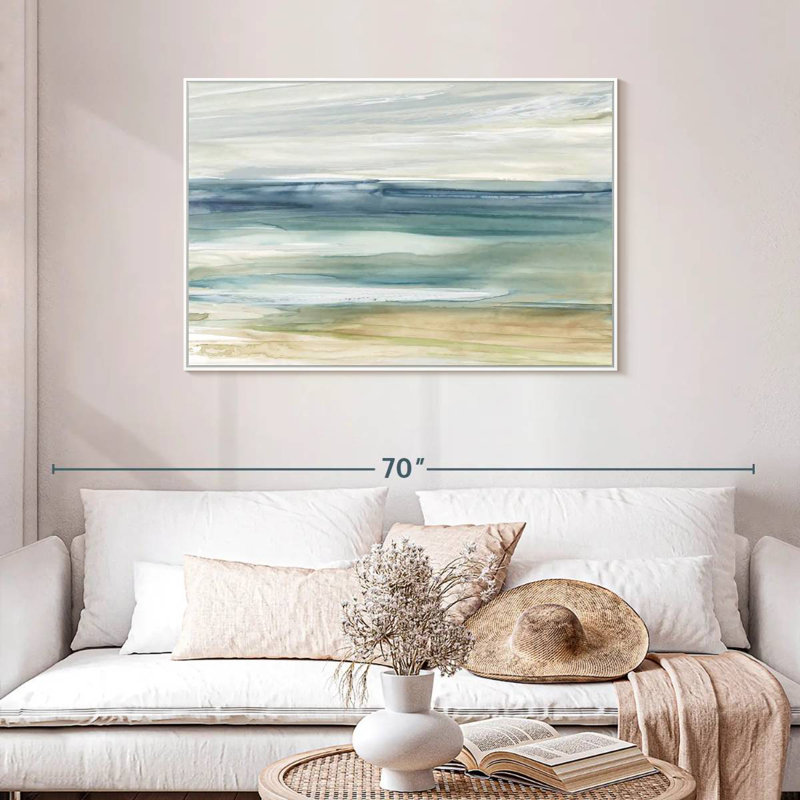 Brise océanique I, Cadre flottant blanc, 43 po x 29 po
