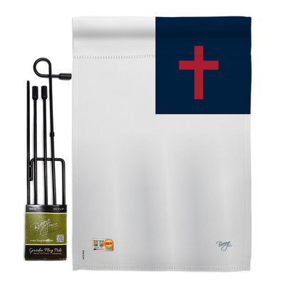 Ensemble de 2 drapeaux en polyester 2 côtés à l’inspiration de la foi et des expositions à l’religieux christian