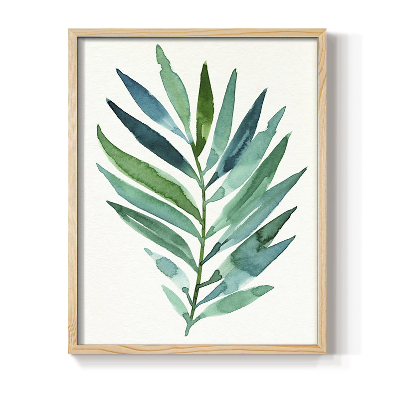 Palm Frond Flow I Framed Print - Solid Wood, 11" H x 9" W