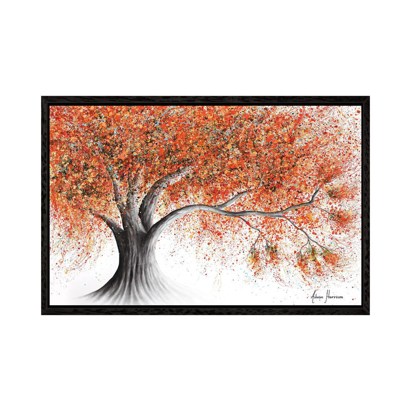 Rusty Sunshine Tree by Ashvin Harrison - Print on Canvas, 101.6 cm H x 66.04 cm W, Black Framed