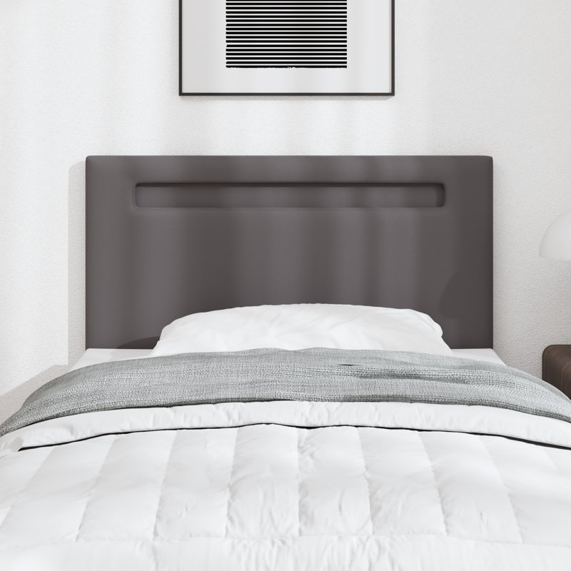 Headboard Plain Design Faux Leather, 100 x 200cm, 98cm H x 100cm W x 5cm D, Grey