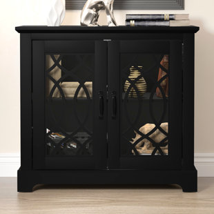 40.7'' Tall 1 - Door Accent Cabinet 3 Open Shelves and One Large