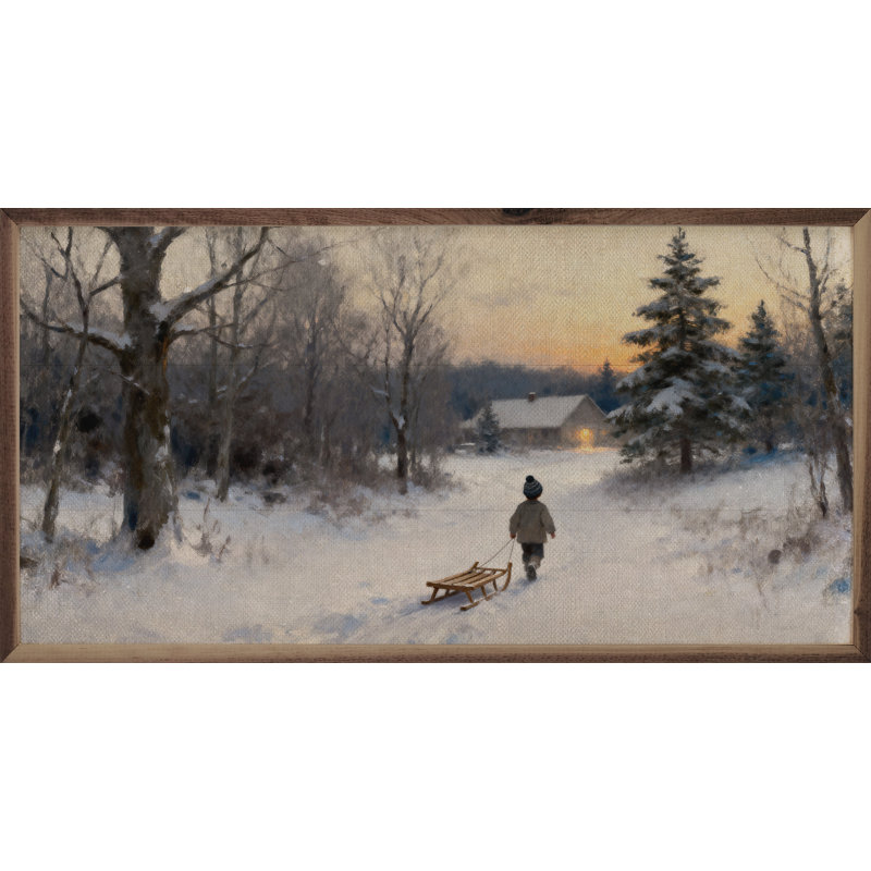 Child With Sled, H 18 po x l 36 po