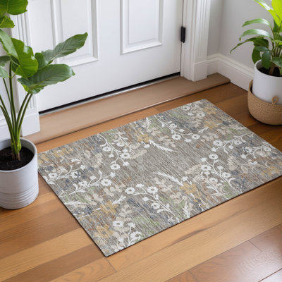 Machine Washable Indoor/Outdoor Adalaide ACN2334 Floral Rug