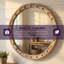 Miroir mural rond rustique 23,62 po avec cadre à rivets et miroir décoratif préinstallé avec grande surface réfléchissante pour le salon de la chambre à coucher, bois naturel-213955303