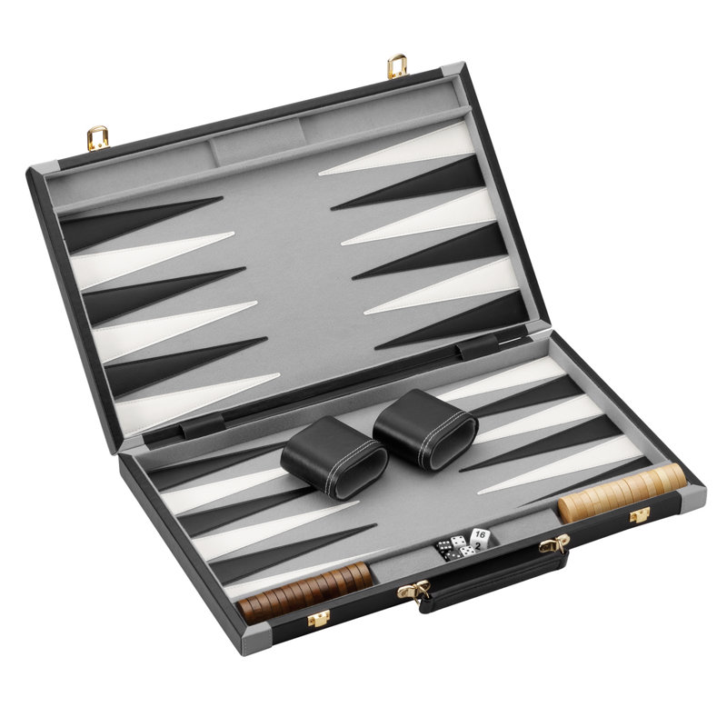 Gray/Black Backgammon Board Game