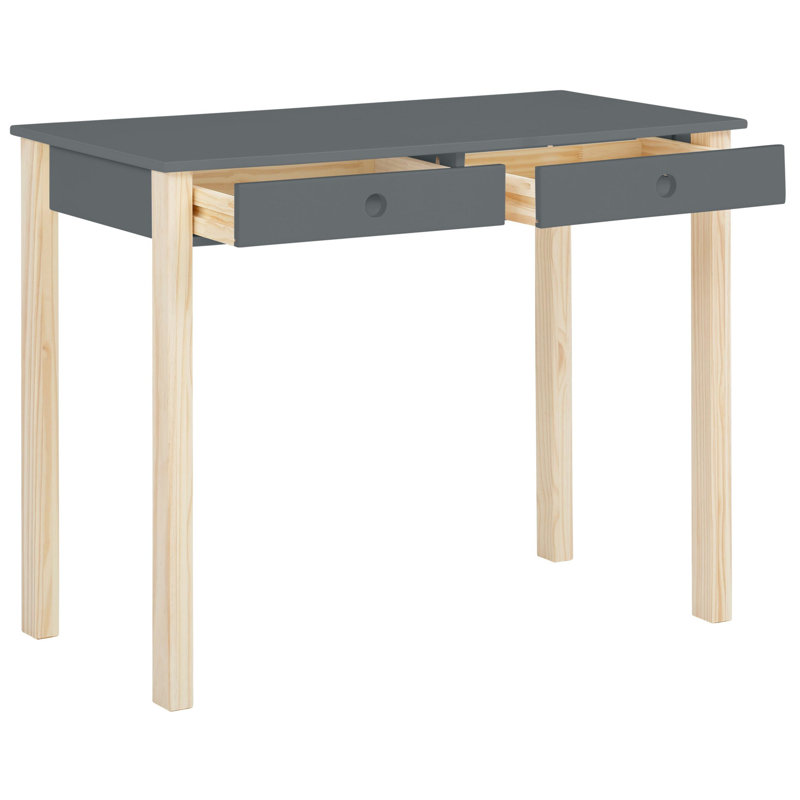 Fequiere Solid Wood Base Writing Desk, Grey