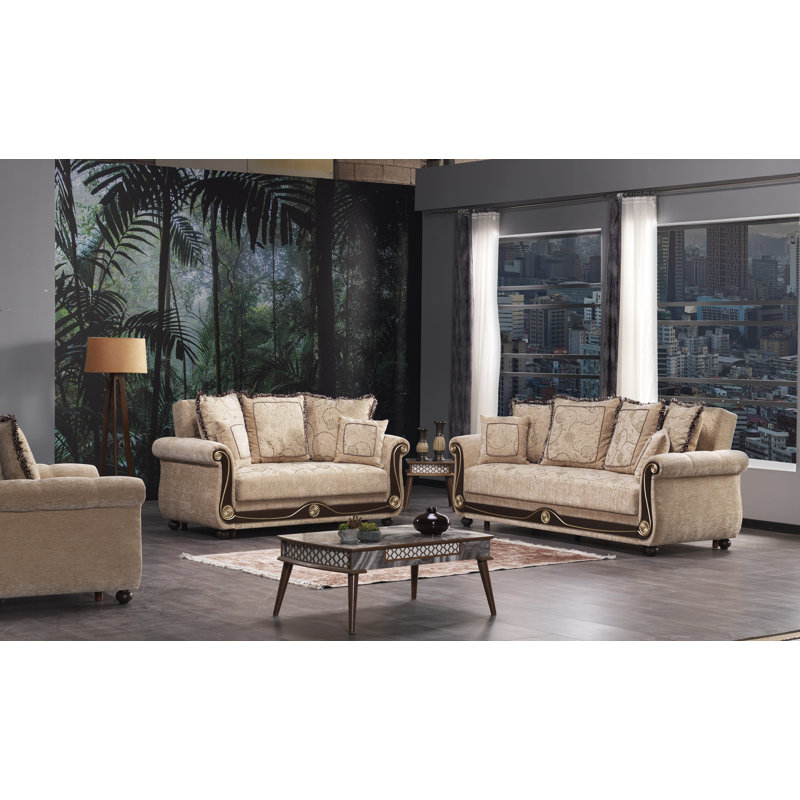 Beige Twin Fabric Inner-Spring Sofa Bed with Storage