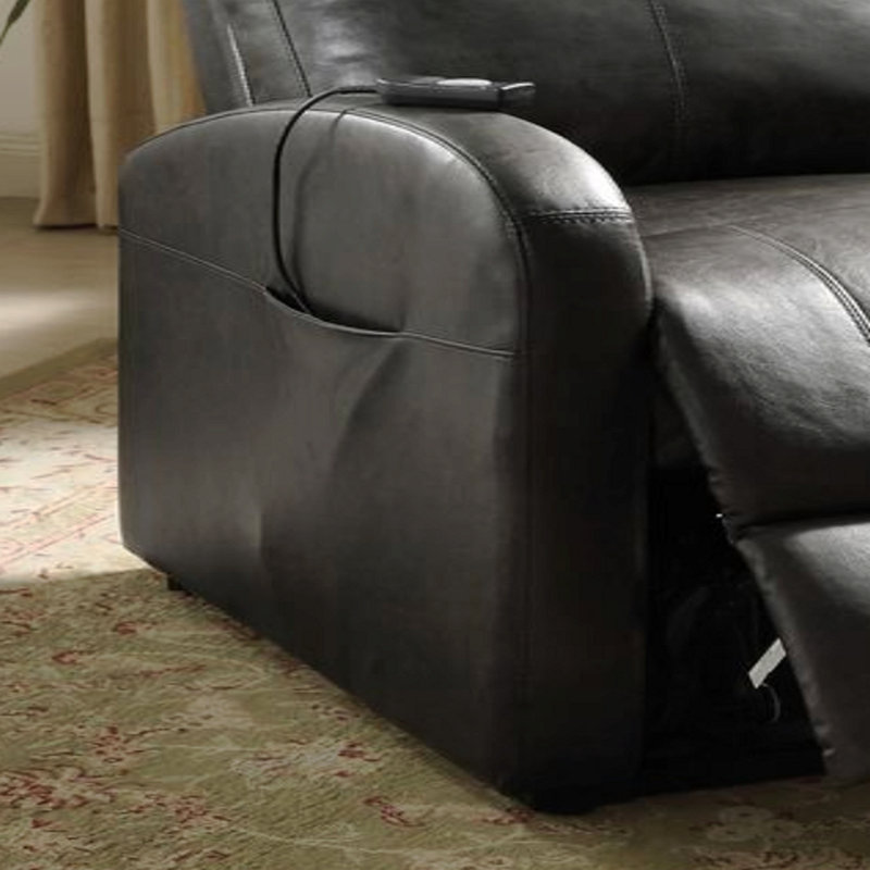 Ricardo Red PU Recliner w/ Power Lift, Brun