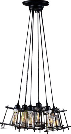 Luminaire suspendu géométrique 6 lumières grappe Amey