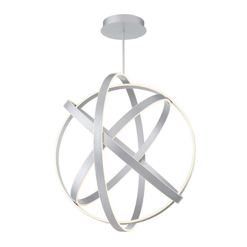 Kinetic 1-Light Globe Chandelier, Titanium, 38" H x 38" W x 38" D