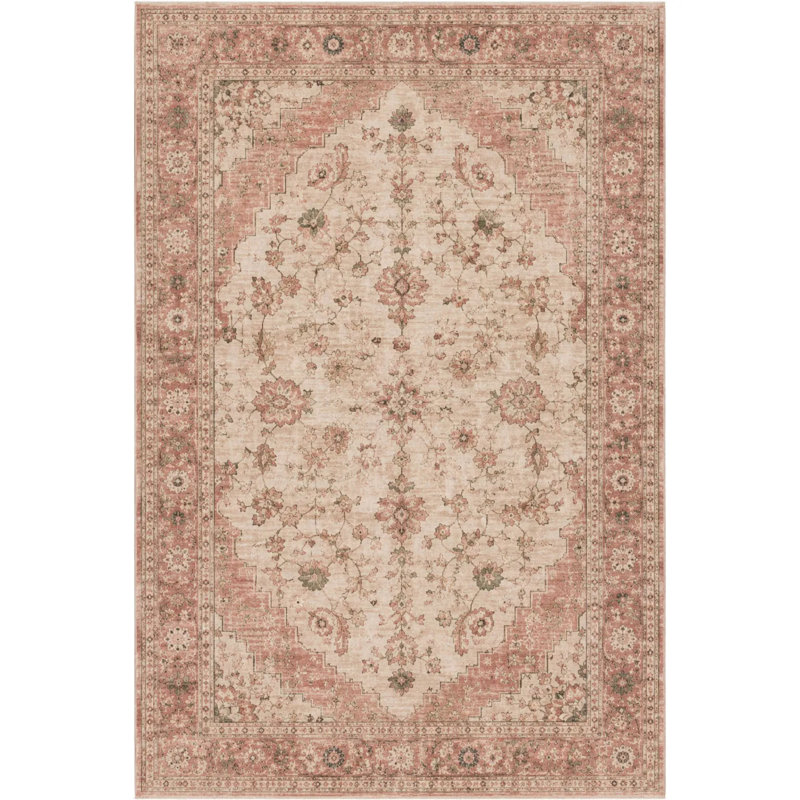 Tapis de couloir en chenille rose poudré, Rectangle 13'2" x 2'8"