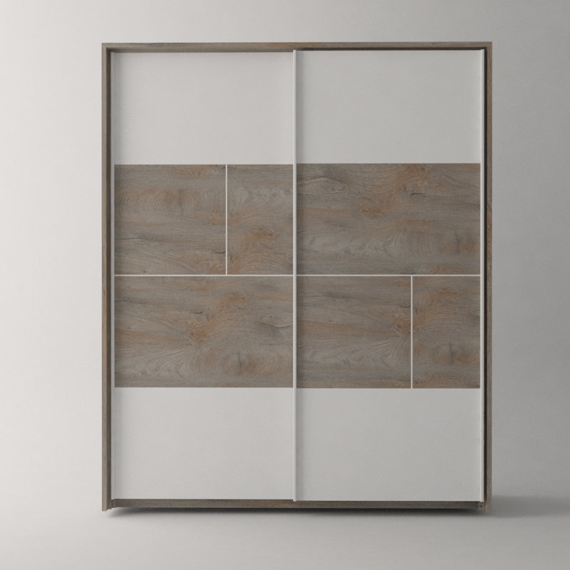 Hailey 2 Door Manufactured Wood Wardrobe, Beige/White