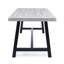 Outdoor Light Grey Sandblast Finish Acacia Wood Dining Table With Black Rustic Metal Finish Frame-840613252