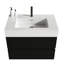 Meuble-lavabo de 30 pi pour salle de bain moderne, fixé au mur avec lavabo d'ingénierie et deux tiroirs noirs, conception unique - finition de qualité E0, lavabo blanc à fermeture en douceur et à fermeture en douceur, Mid Century E1