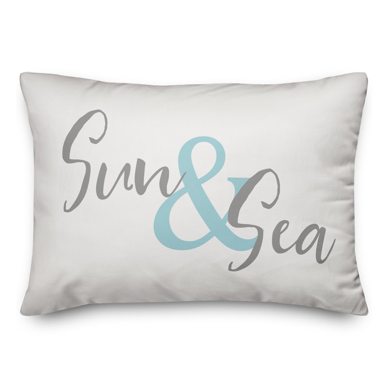  Sun and Sea Rectangular Pillow Cover & Insert, Gray