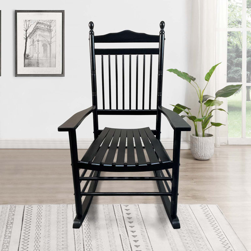 Chaise berçante pour le balcon, pour l'intérieur et l'extérieur, Noir