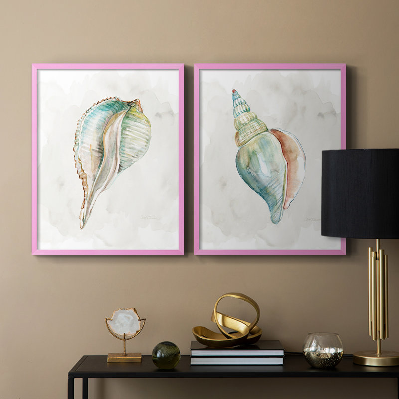«Pastel Shell I», reproduction encadrée de qualité supérieure - prête à être accrochée - aucun clou requis - aucun clou requis