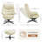 360° Swivel Genuine Leather Recliner Chair with Ottoman, Adjustable Backrest Accent Chair for Living Room-976074835